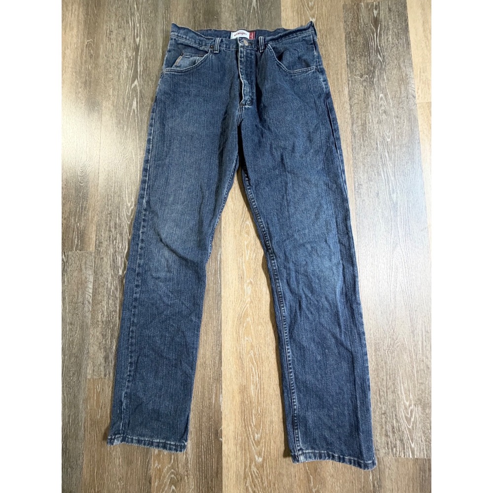 Wrangler Jeans Mens 34x34 Blue Regular Fit Straight Leg Dark Wash Denim 5188